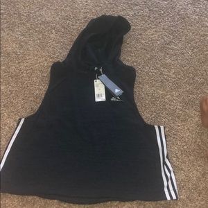 Adidas Women’s Raced Back hooded Top XL Dark Grey